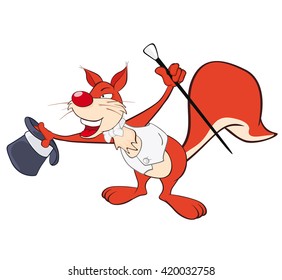 Vector Illustration of a Cute Squirrel Gentleman. Cartoon Character