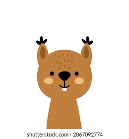 vector illustration of a cute squirrel on isolated background, lovely illustration for kids posters, clothes, etc.