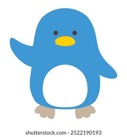 Ilustración vectorial de un lindo pingüino de pie