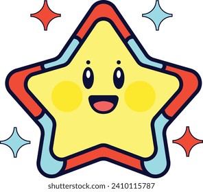 VECTOR ILLUSTRATION CUTE STAR CHARACTER