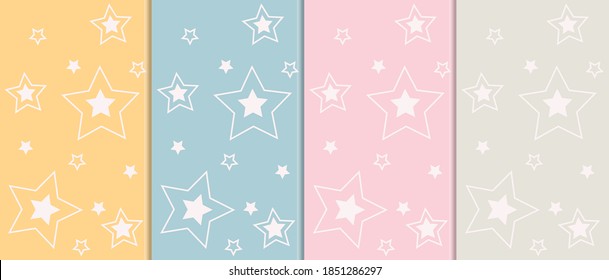 Vector illustration of cute star pattern graphics.