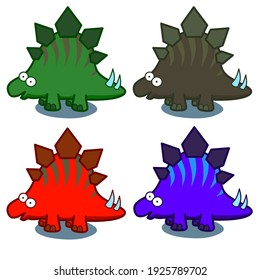 vector illustration of a cute stegosaurus dinosaur
