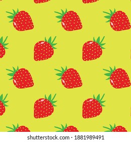 Vektorgrafik süßer Erdbeeren - nahtlose Mustergrafik