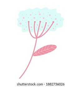 Vector illustration cute summer flower. Botanical hand drawn flowers elements. Design for invitation, greeting cards, t-shirts, notepad