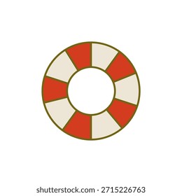 Ilustración vectorial del flotador inflable lindo del anillo de la natación del verano
