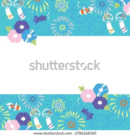 Vector illustration of cute summer scene pattern.