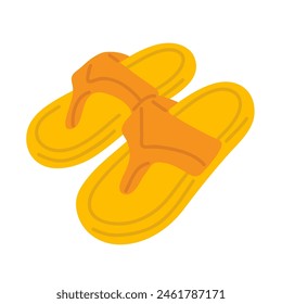 Vector illustration of cute summer slippers for digital stamp,greeting card,sticker,icon,design