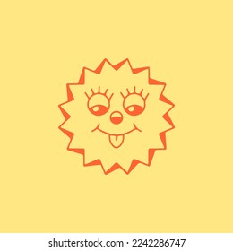 vector illustration of cute sun character