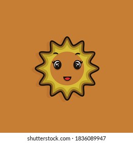 vector illustration of cute sun and happy expression