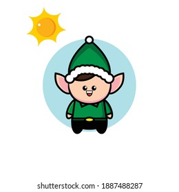 Vector illustration of cute sweaty dwarf design