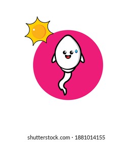 Ilustración vectorial del diseño de esperma dulce lindo