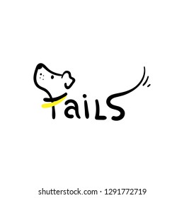 Vector illustration. Cute Tails Logo.