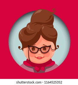 Vector illustration of a cute teacher. Professions.