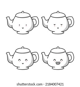 Vector Illustration Of Cute Teapot Emoji