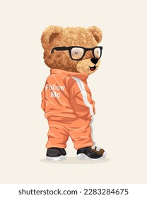 Vector illustration of cute teddy bear