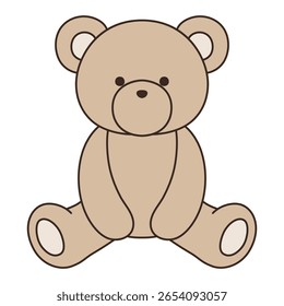 Vector illustration of a cute teddy bear. Bear, icon, sitting