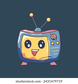 Ilustración vectorial de lindo dispositivo de tecnología de televisión.