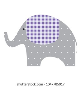 Vector illustration of a cute textile elephant