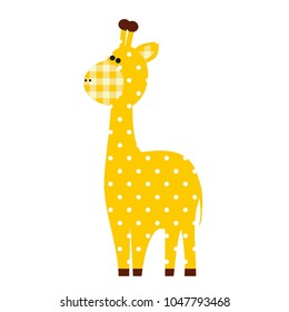 Vector illustration of a cute textile giraffe