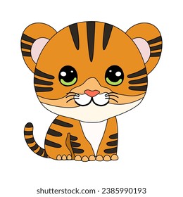 Vector illustration with cute tiger