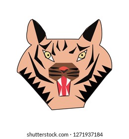 Vector illustration cute tiger Beautiful animal.