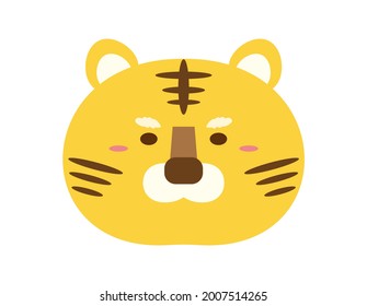 Vector illustration of a cute tiger. Icon.