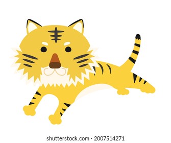 Ilustración vectorial de un tigre lindo. Icono.