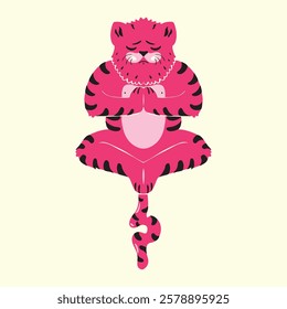vector illustration of cute tiger pose