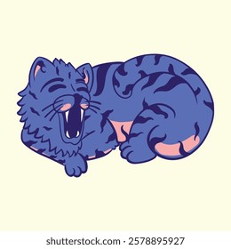 vector illustration of cute tiger pose