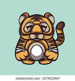 Vector illustration cute tiger template