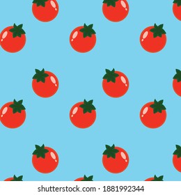 Vector illustration of cute tomato seamless pattern graphics