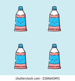 ilustración vectorial del emoji de pasta dental lindo