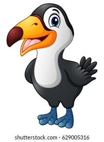 Vector illustration of Cute toucan bird cartoon