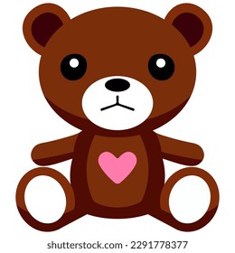 Vector illustration of a cute toy teddy bear