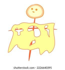 Vector illustration of a cute traditional Indonesian ghost doll named Jailangkung on a white background