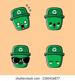 ilustración vectorial de la basura linda puede emoji