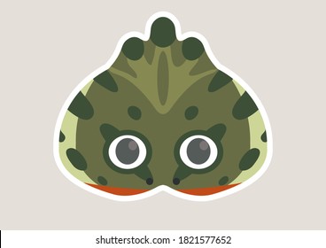 Vector illustration of cute Triton face. Animal mask for children.