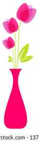 Vector illustration of cute tulips in vase