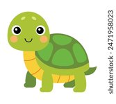 Vector illustration of Cute turtle cartoon