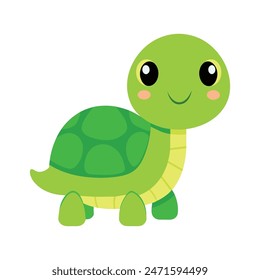 Vector illustration of Cute turtle cartoon