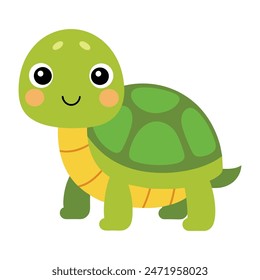 Vector illustration of Cute turtle cartoon