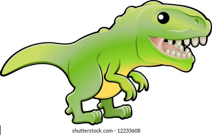 A vector illustration of a cute tyrannosaurus rex dinosaur