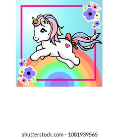 Vector illustration of cute unicorn