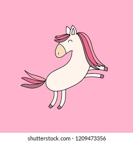 Vector illustration of cute unicorn