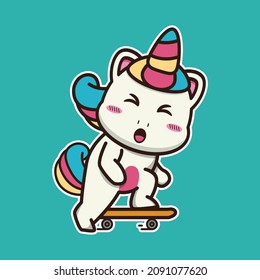 vector illustration of cute unicorn playing ukulele, suitable for children's books, birthday cards, valentine's day