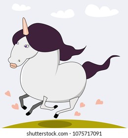 Vector illustration of cute unicorns.