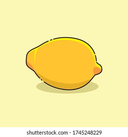 Ilustración vectorial de una fruta linda y única, limón