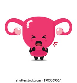 Vector Illustration Of Cute Uterus Cartoon