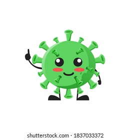 ilustración vectorial de la linda mascota o personaje de bacterias virus tienen buena idea. lindas bacterias de virus Concepto Blanco aislado. Estilo de caricatura plana Adecuado para Aterrizar Página, Cartel, Volante, Pegatina.