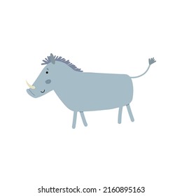 Vector illustration of cute warthog 